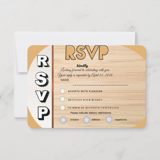 Elegant Wedding RSVP Card | Customizable Reply  (Front)