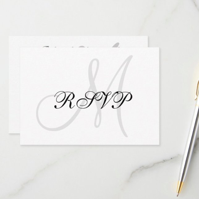 Elegant Wedding RSVP Card with Monogram (Creator Uploaded)