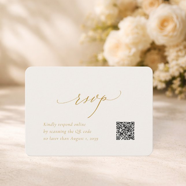Elegant Wedding RSVP Card with QR Code (Creator Uploaded)
