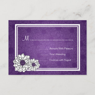 Elegant Wedding RSVP Dahlia Floral Purple