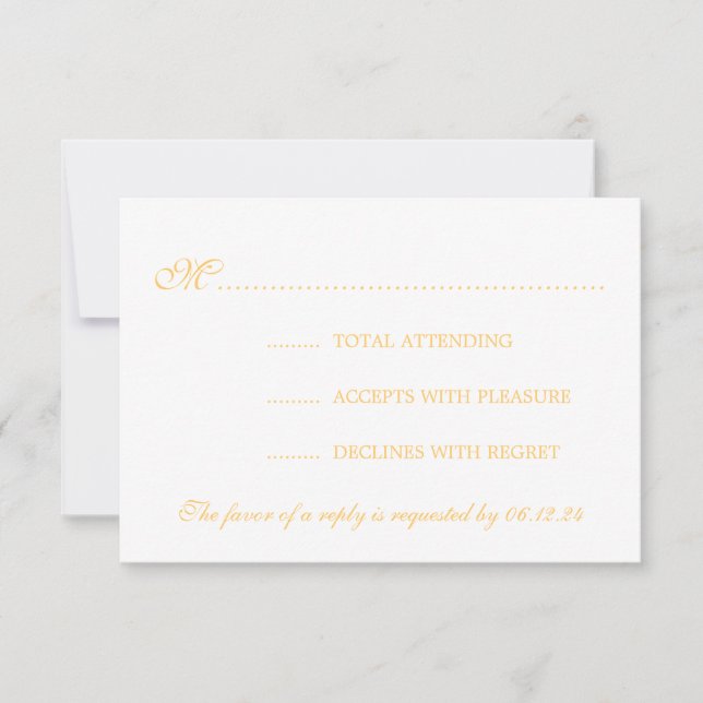 Elegant Wedding RSVP Gold String Lights Card (Front)