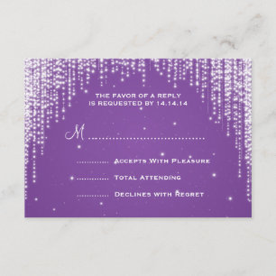 Elegant Wedding RSVP Night Dazzle Black