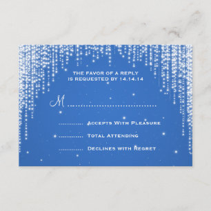 Elegant Wedding RSVP Night Dazzle Blue