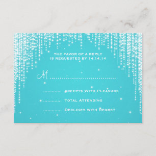 Elegant Wedding RSVP Night Dazzle Blue