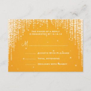 Elegant Wedding RSVP Night Dazzle Orange