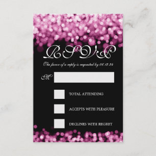 Elegant Wedding RSVP Purple Pink Card