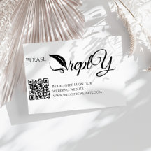 Elegant Wedding RSVP | QR Code Minimalist Clean