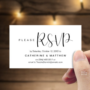 Elegant "Wedding RSVP" Reminder Details Enclosure Card