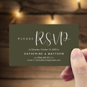 Elegant "Wedding RSVP" Reminder Details Enclosure Card