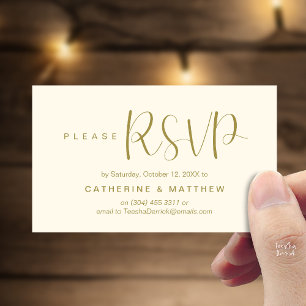 Elegant "Wedding RSVP" Reminder Details Enclosure Card