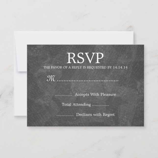 Elegant Wedding RSVP Romantic Paris Black (Front)