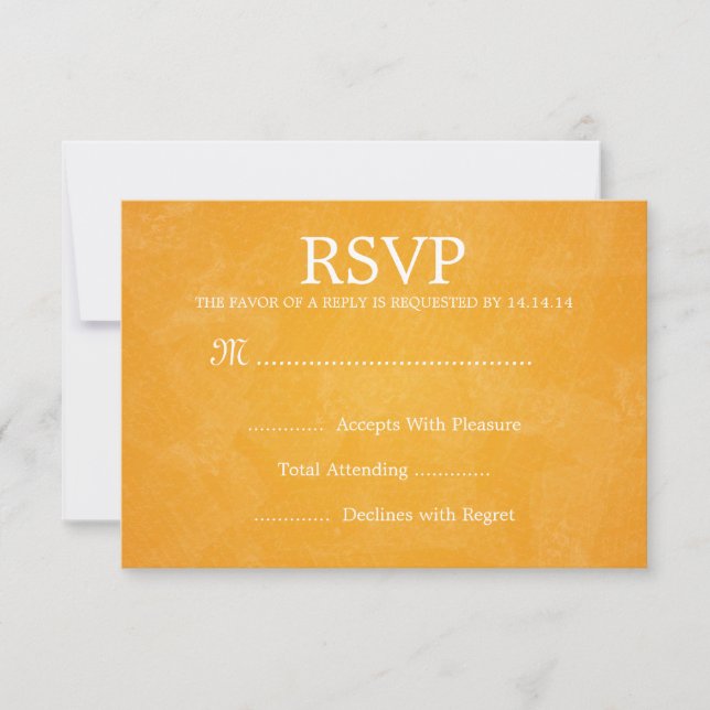 Elegant Wedding RSVP Romantic Paris Orange Card (Front)