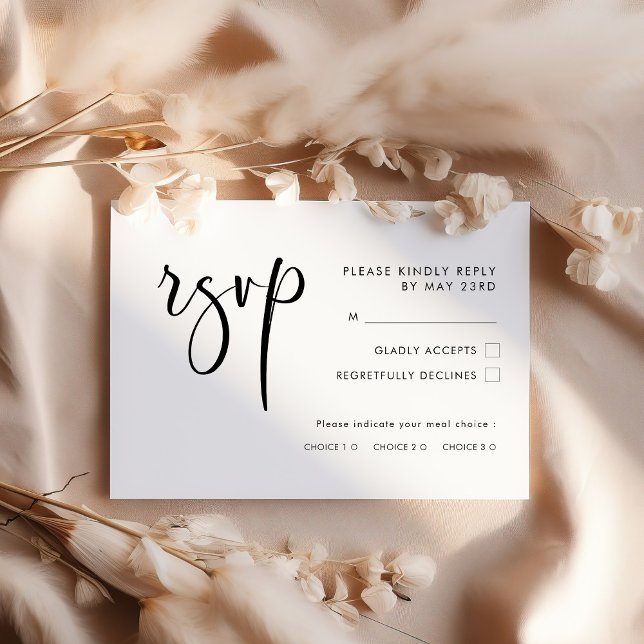 Elegant wedding RSVP with meal choice Card (Creator Uploaded)