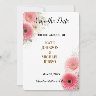 Elegant Wedding Rustic Retro Modern Floral Invitation