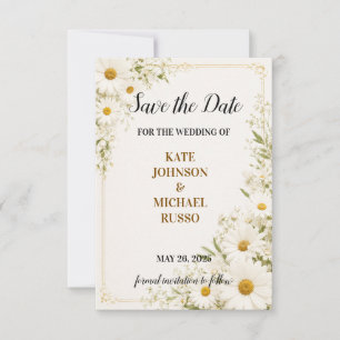 Elegant Wedding Rustic Retro Modern Floral Save The Date