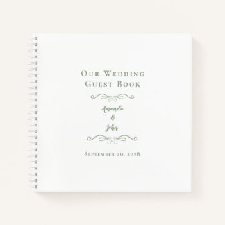 Elegant Wedding Sage Green Chic Budget Guest Book 