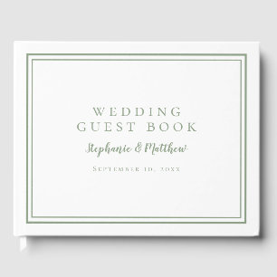Elegant Wedding Sage Green Guest Book