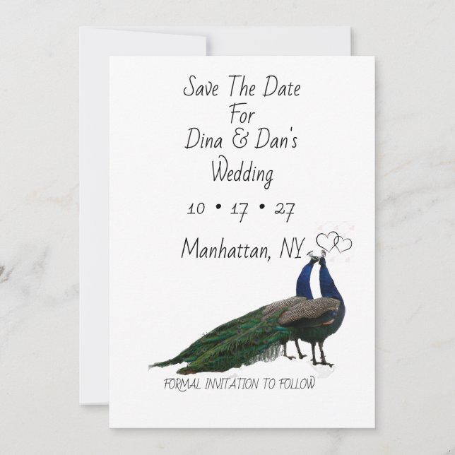 Elegant Wedding Save the Date Card (Front)
