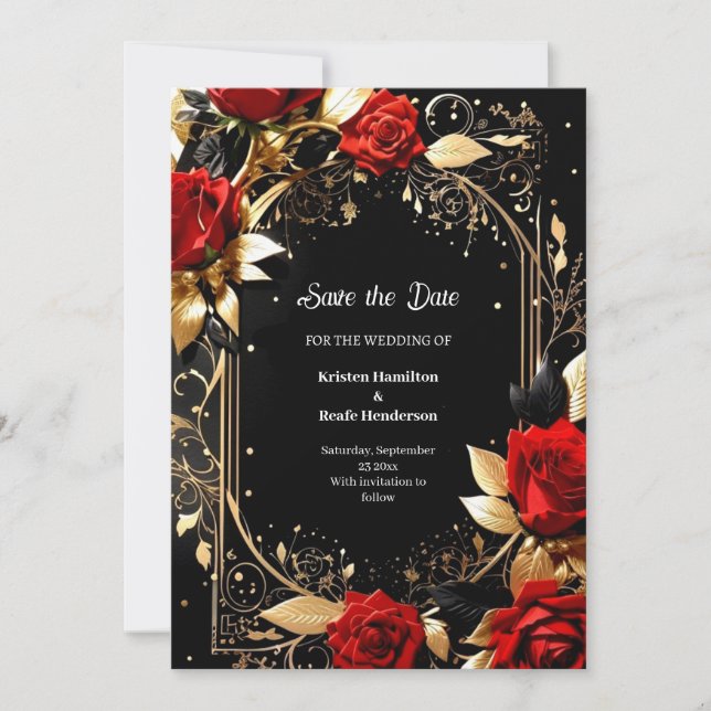 Elegant Wedding Save the Date Card (Front)