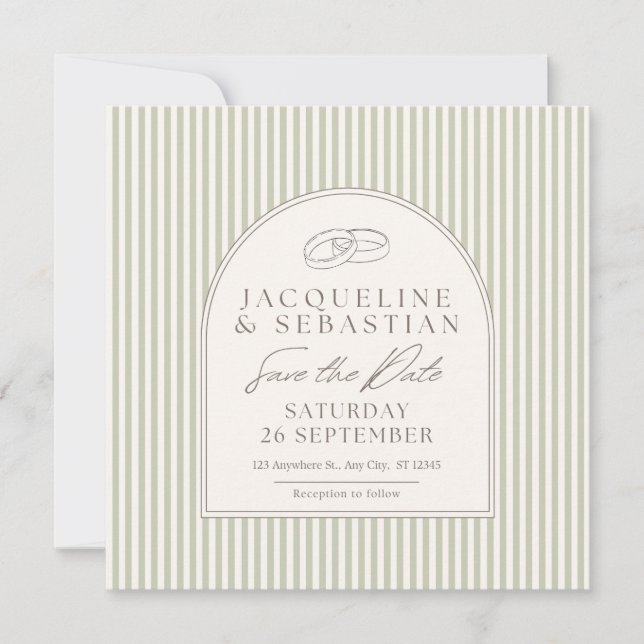 Elegant Wedding Save the Date Card Design (Front)