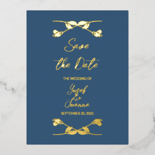 Elegant Wedding Save the Date Foil Postcard