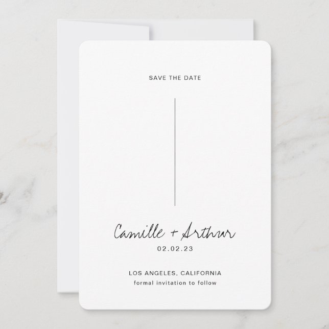 Elegant Wedding Save the Date Invitation (Front)