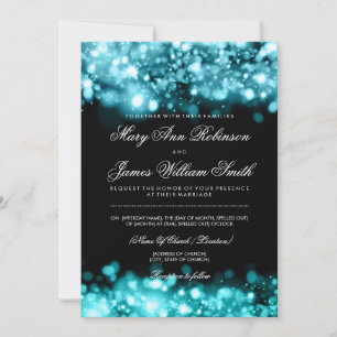 Elegant Wedding Save The Date Lights Turquoise