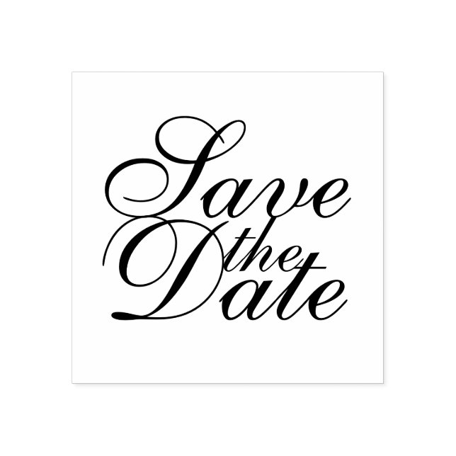 Elegant Wedding Save the Date Rubber Stamp (Imprint)
