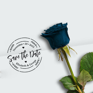Elegant Wedding Save the Date  Rubber Stamp