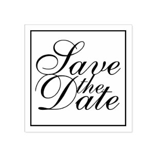 Elegant Wedding Save the Date Rubber Stamp