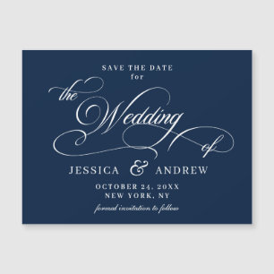 Elegant Wedding Save the Date Simple Magnetic Card