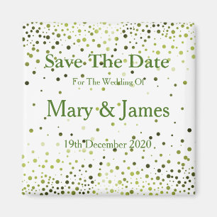 Elegant Wedding Save The Date Sparkle Magnet