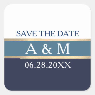 elegant wedding Save the Date  Square Sticker