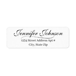 Elegant Wedding Script Return Address Envelope  Label