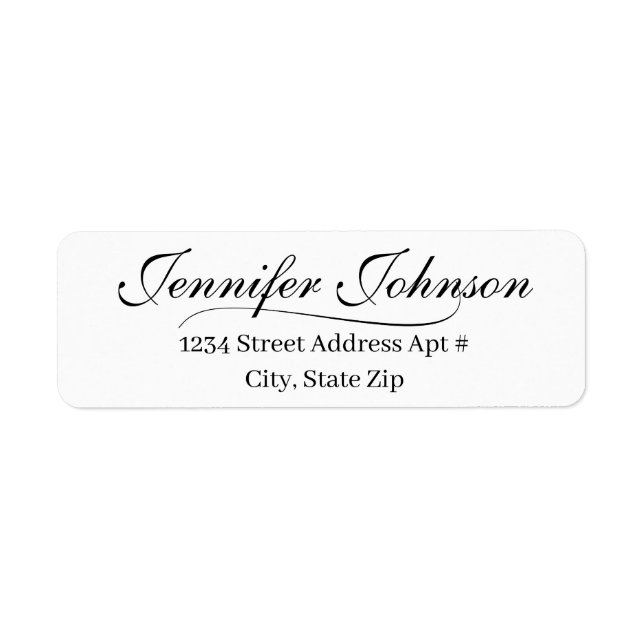 Elegant Wedding Script Return Address Envelope  Label (Front)