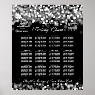 Elegant Wedding Seating Chart Silver Lights