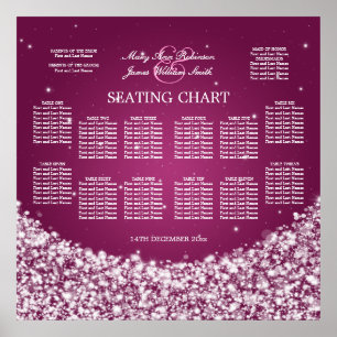 Elegant Wedding Seating Chart Star Sparkle Berry