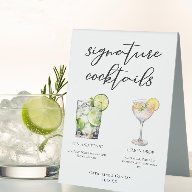 Elegant Wedding Signature Cocktails Menu (Creator Uploaded)