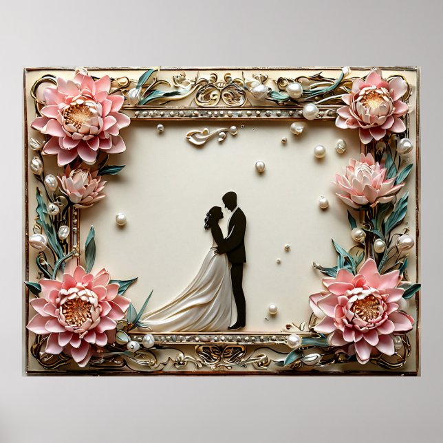 Elegant Wedding Silhouette Poster (Front)