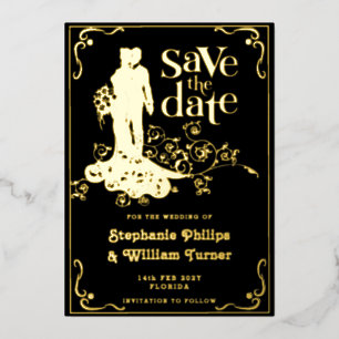 Elegant Wedding Silhouette Save The Date