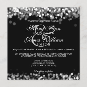 Elegant Wedding Silver Lights Invitation