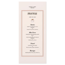 Elegant Wedding Stationery Minimalist Wedding menu