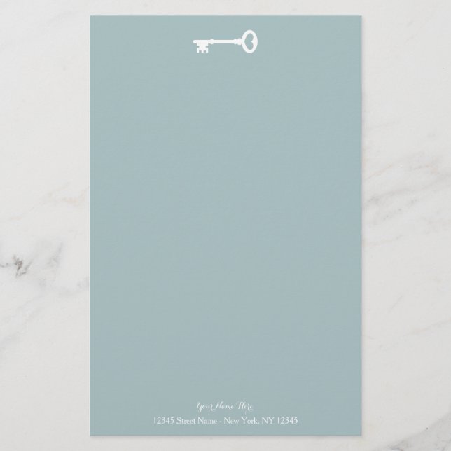Elegant wedding stationery paper with vintage key (Front)
