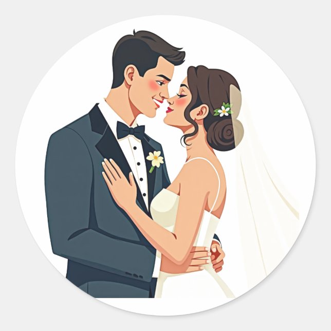 Elegant Wedding Sticker (Front)