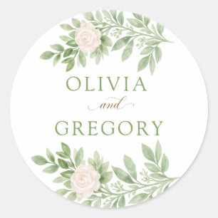 Elegant Wedding Sticker Greenery Rose Floral Edita