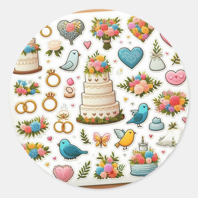 Elegant Wedding Sticker Pack" (Front)
