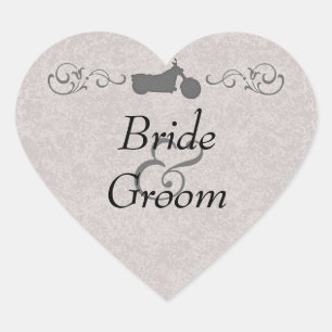Elegant Wedding Stickers for Biker Couples