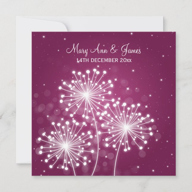 Elegant Wedding Summer Sparkle Merlot Pink Invitation (Front)