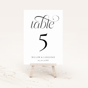 Elegant Wedding Table Number