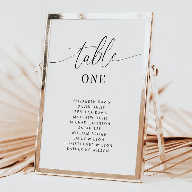 Elegant Wedding Table Number Cards with Names (Creator Uploaded)
